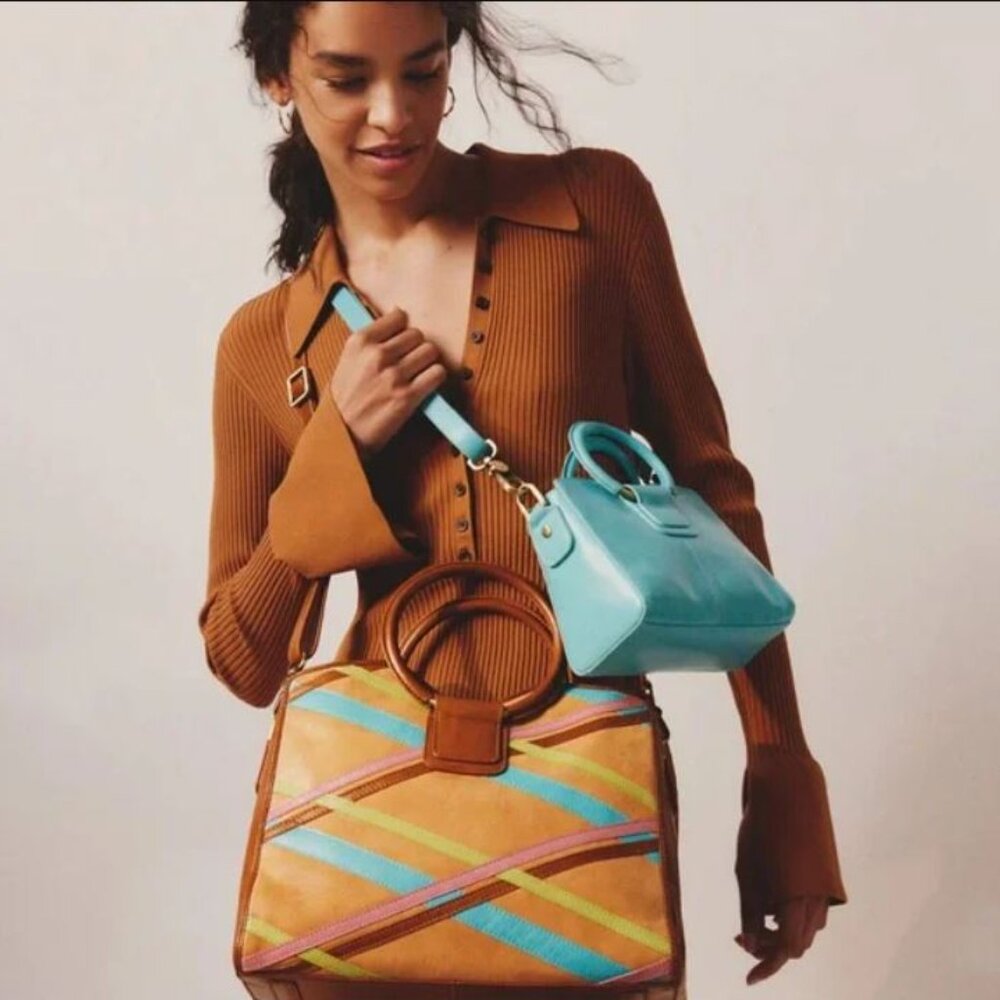 HOBO NWOT Heidi Mini Satchel Leather Handbag Tiffany Blue - Picture 11 of 12